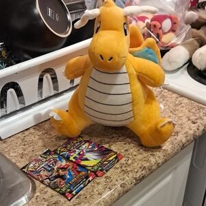 Pokemon Yellow Dragon Plush with Cards